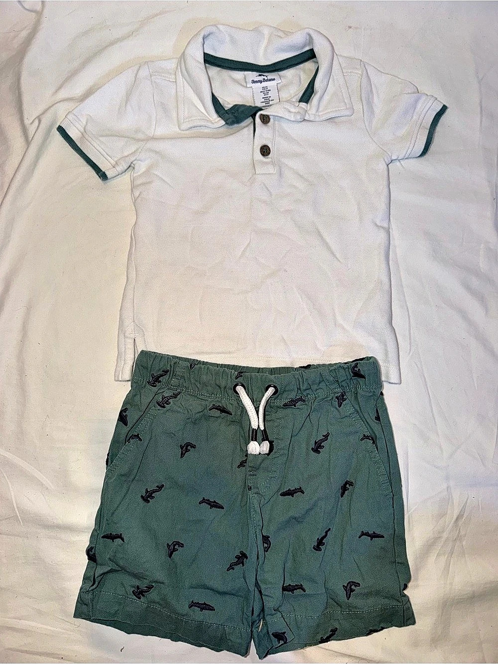 Tommy Bahama Kids Green & White Matching Set
